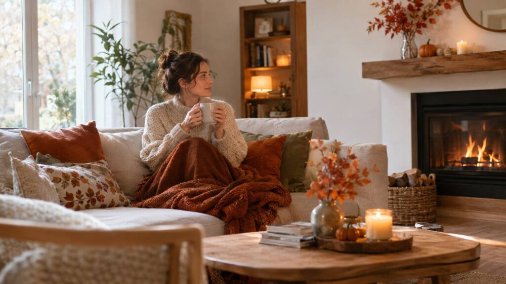 Une femme dans un salon
