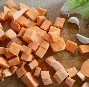 Verrines de patates douces et de carottes au lait de coco